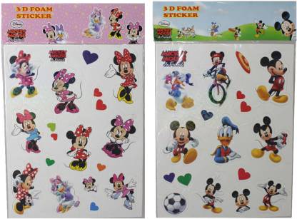 Beschaven Mars Gehoorzaam Topps 25.4 cm Mickey Mouse & Friends 3D Foam Sticker Pack of 30 Stickers - Mickey  Minnie Mouse and Donald Duck Removable Sticker Price in India - Buy Topps  25.4 cm Mickey