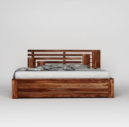 Best Teak Finish Sheesham Wood Solid Wood King Drawer Bed