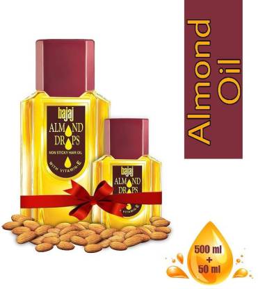BAJAJ Almond Drops Non Sticky Hair Oil (500ml+50ml) Hair Oil - Price in  India, Buy BAJAJ Almond Drops Non Sticky Hair Oil (500ml+50ml) Hair Oil  Online In India, Reviews, Ratings & Features |