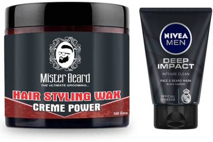 Mister Beard Hair Styling Wax Crème Power With Nivea Deep Impact Intense Clean Face & Beard Wash Price in India - Buy Mister Beard Hair Styling Wax Crème Power With Nivea Deep Mister Beard Hair Styling Wax Crème Power With Nivea Deep Impact Intense Clean Face & Beard Wash Price in India - Buy Mister Beard Hair Styling Wax Crème Power With Nivea Deep