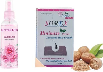 Butter Lips 100% Organic & Natural Premium Rose Water For Face & Skin & Virgin Beauty Sorex Minimize Serum for Unwanted Hair Growth Spray (25 g) Price in India - Buy Butter Butter Lips 100% Organic & Natural Premium Rose Water For Face & Skin & Virgin Beauty Sorex Minimize Serum for Unwanted Hair Growth Spray (25 g) Price in India - Buy Butter
