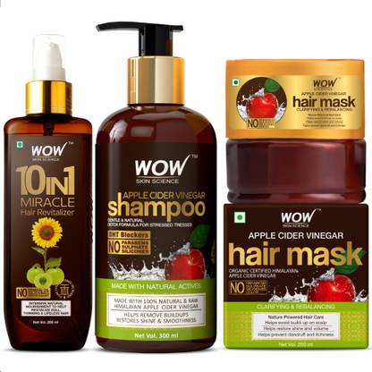 WOW SKIN SCIENCE Clear Scalp & Hair Kit - (Anti-Dandruff - Apple Cider Vinegar Shampoo + Apple Cider Vinegar Hair Mask + Hair Revitalizer) 700mL Price in India - Buy WOW SKIN WOW SKIN SCIENCE Clear Scalp & Hair Kit - (Anti-Dandruff - Apple Cider Vinegar Shampoo + Apple Cider Vinegar Hair Mask + Hair Revitalizer) 700mL Price in India - Buy WOW SKIN