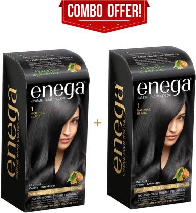 enega Cream hair color (120 ml/each) superior quality with Argan Oil & Green  Tea extract