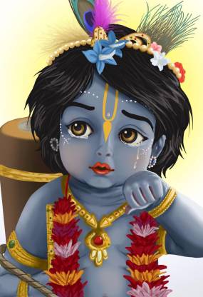 Lord Krishna Wallpaper photo paper Poster Full HD Without Frame for Living  Room,Bedroom,Office,Kids Room,Hall,Home Decor | (13X19) Photographic Paper  - Religious posters in India - Buy art, film, design, movie, music, nature