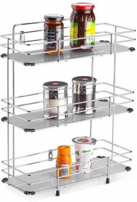 Premsakhi Stainless Steel 3 Layer Wall Mount Kitchen Storage ...