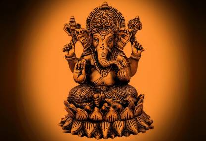 Ganpati Bappa Wallpapers canvas print art medium size painting Poster For  Living Room,Bedroom,Office,Kids Room,Hall Canvas Art - Art & Paintings  posters in India - Buy art, film, design, movie, music, nature and