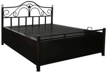Royal Metal Furniture Black King Size, Iron Bed With Storage