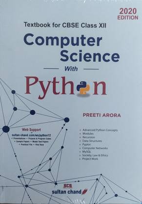 Computer Science With Python For Class-12 By Preeti Arora CBSE For 2020 ...