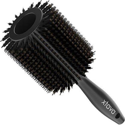 Xtava 55Mm (2 Inch) Natural Double Bristle Hair Brush - Volumizing And  Detangling Blow Dryer Round Brush