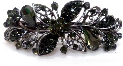 S Mark Black Non-Precious Black Metal Stone Flower Shape Hair Clip Pin  Clamp Barrette Clutch Jewellery Accessories for Women pack of 1 Hair Clip  Price in India - Buy S Mark Black