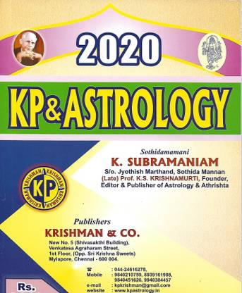 Buy 2020 KP & ASTROLOGY by Sothidamamani K ...