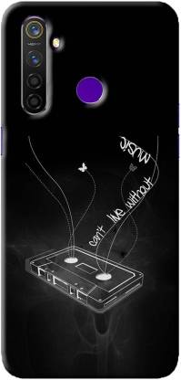 NDCOM Back Cover for Oppo Realme 5 Can't Live Without Music Printed