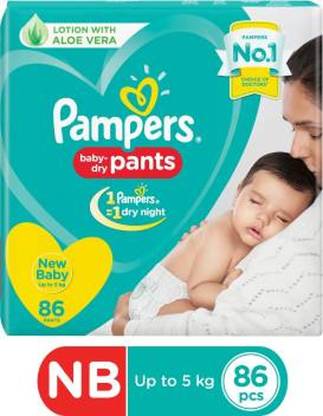 servet Als reactie op de Beroep Pampers New Baby Dry (Up to 5 Kg) 86 Diaper Pants - New Born - Buy 86  Pampers Pant Diapers | Flipkart.com