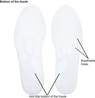 Silicone Gel Shoes Insoles Heel Shock Absorbing Anti Slip Feet Care 