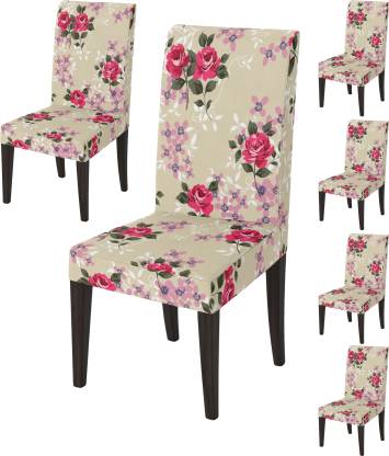 Decorian Polycotton Fl Chair Cover, Dining Chair Covers Set Of 6 India