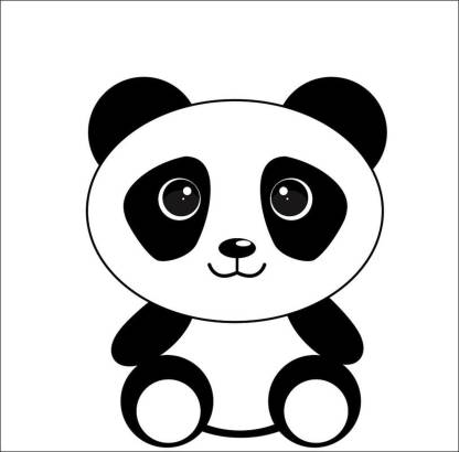 Burhani Decor 47 cm Black In White Panda Wall Sticker Design (Cover Area  Self Adhesive Sticker Price in India - Buy Burhani Decor 47 cm Black In  White Panda Wall Sticker Design (
