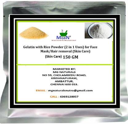 MGBN Gelatin with Rice Powder (2 in 1 Uses) for Face Mask/Hair removal (Skin Care) 150 GM - Price in India, Buy MGBN Gelatin with Rice Powder (2 in 1 Uses) for MGBN Gelatin with Rice Powder (2 in 1 Uses) for Face Mask/Hair removal (Skin Care) 150 GM - Price in India, Buy MGBN Gelatin with Rice Powder (2 in 1 Uses) for