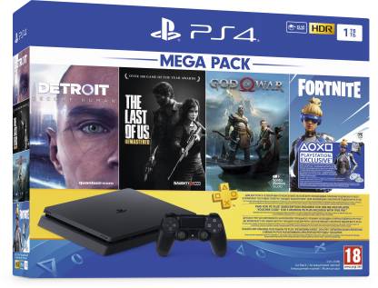 SONY PS4 Slim 1 TB with Detroit - Become Human, The Last of Us -  Remastered, God of War, Fortnite (DLC) Price in India - Buy SONY PS4 Slim 1  TB with