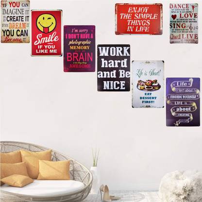 Zesta General Life Rules Print Tin Plate for Cafe, Bar Wall ...