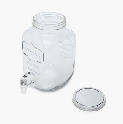 Raincart Transparent Mason Jar Beverage Dispenser Glass Air Tight Liquor Dispenser Beer Dispenser Cold Water Pitcher 4 Liter 1 Piece 4000 Ml Glass Oil Container Price In India Buy Raincart