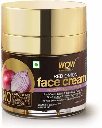 WOW SKIN SCIENCE Red Onion Face Cream - Oil Free, Quick Absorbing - For All Skin Types - No Parabens, Silicones, Color, Mineral Oil & Synthetic Fragrance - 50mL - Price in