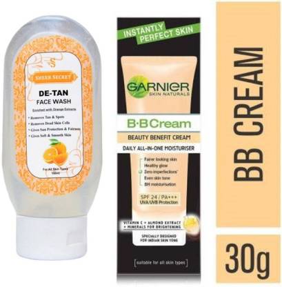 Sheer Secret De Tan Face Wash 100ml And Garnier Cream Daily All In One Moisturiser 30gm Price In India Buy Sheer Secret De Tan Face Wash 100ml And Garnier Cream Daily All In One Moisturiser