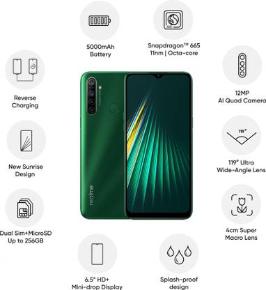 Realme 5i is launched today, sale starts from 15th January. 2 Realme 5i (Forest Green, 64 GB)