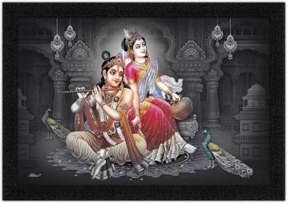 Wrap Up Box Black themed Radha krishna Painting with Synthetic Frame  Digital Reprint 14 inch x 20 inch Painting Price in India - Buy Wrap Up Box  Black themed Radha krishna Painting