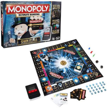 Monopoly Ultimate Banking Four Tokens