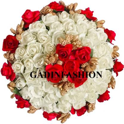 GadinFashion ™ New Artificial flower Full Juda Bun Hair Flower Gajra for  Wedding and Parties Use for Women (Red & White Color Pack of 1) Bun Price  in India - Buy GadinFashion
