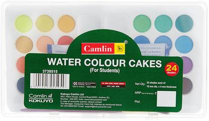 Camlin Artist Water Colour Cake 24 Shades for Students - Artist Water Colour Cake 24 Shades for ...