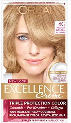 L'Oréal Paris Excellence Creme Permanent Hair Color , Medium Golden Blonde  - Price in India, Buy L'Oréal Paris Excellence Creme Permanent Hair Color ,  Medium Golden Blonde Online In India, Reviews, Ratings