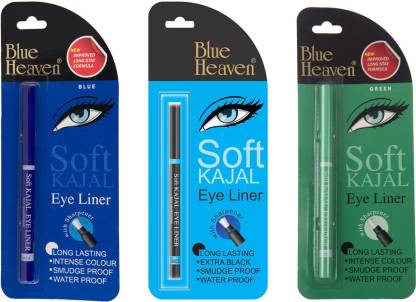Blue Heaven Soft Kajal Eyeliner - Blue, Black & Green 0.93 g  (Blue, Black , Green)