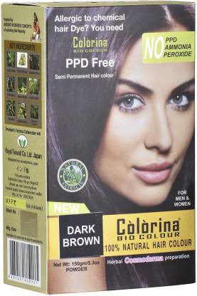 Colorina Bio Color 150gm(50gmX3), Dark Brown (Pure Natural Hair Color) |  Allergy Free Herbal Hair Color | Can be used on Beard and Mustache , Dark  Brown - Price in India, Buy