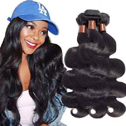 BLACKMOON HAIR 12 12 12 Inch : 12 12 12 Inch Indian Virgin Remy Human  Extension Weave Bundles 3 Bundles Body Wave Unprocessed Natural Black Color  [Cat_4213] Hair Extension Price in India -