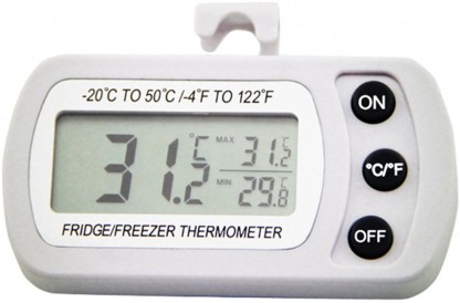 Comaie refrigerator thermometer digital freezer fridge with hook easy to read lcd display room temperature monitor 