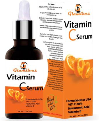 Glamlives Vitamin c with Retinol n Hyaluronic acid For face, Anti Ageing, Brightening n Whitening For Men n Women
