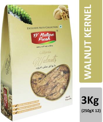 D NATURE FRESH Walnut Kernels 3kg (250g x 12) Walnuts  (12 x 250 g)