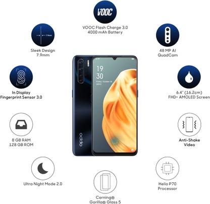 Oppo F15 is going on sale today at Rs.19,990 via Flipkart and Amazon. 2 OPPO F15 (Lightening Black, 128 GB)