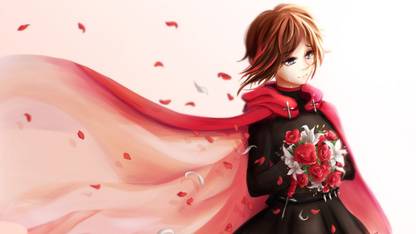 Anime Rwby Ruby Rose Anime Girl Bouquet Hd Poster 300 Gsm Quality Paper Print Animation Cartoons Posters In India Buy Art Film Design Movie Music Nature And Educational Paintings Wallpapers
