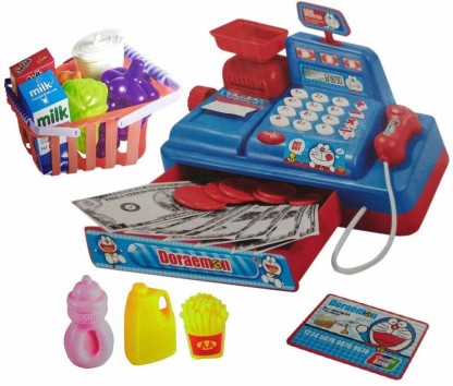 blue cash register toy