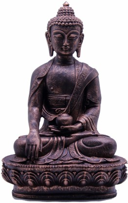 Gautam Buddha Figurine Bronze Buddha Sculpture Handmade Buddha Sitting on Lotus Polyresin Sitting Buddha Statue Blessing Buddha Idol
