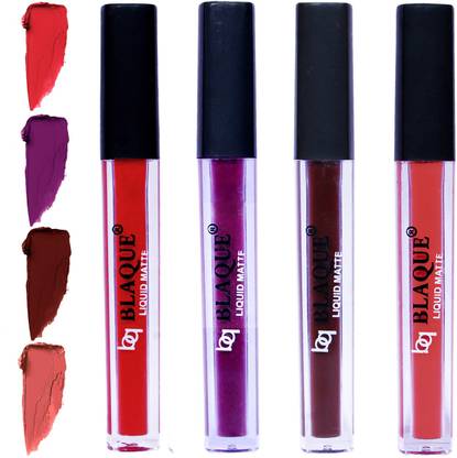 bq BLAQUE Matte Liquid Lipstick Combo of 4 Lip Color # 101 ...
