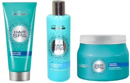 L'Oréal Paris Hair Spa Vitalizing Creambath + 1 Detoxifiying Shampoo & 1  Conditioner Combo Kit Price in India - Buy L'Oréal Paris Hair Spa  Vitalizing Creambath + 1 Detoxifiying Shampoo & 1
