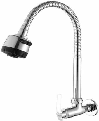 Mukhivala V 424 Single Lever Pull Out Mixer Sprayer Chrome Kitchen Taps Deck Wall Mounted Cold Water Sink Tap Faucet For Home In India - Wall Mount Pull Out Kitchen Faucet