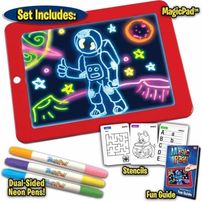 Light Up Drawing Pad Special Christmas/Birthday Gift for 3-8 Years Old Boys & Girls FOONEE Light Drawing Board for Kids A3 Funny Reusable Fluorescent Drawing Writing Board with Pen 