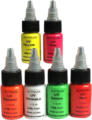 Bloodline UV Tattoo Color Inks Set Of 6 Colors  Quality Forever New  Packing Made In USA Tattoo Ink Price in India - Buy Bloodline UV Tattoo  Color Inks Set Of 6