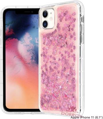 Dorron Back Cover For Apple Iphone 11 6 1 Glitter Liquid Love Heart Waterfall For Girls And Ladies Pink Dorron Flipkart Com
