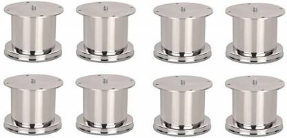 DINSA Sofa Leg Round Stainless Steel (8 Pcs.) 3 INCH Fixed Furniture Caster