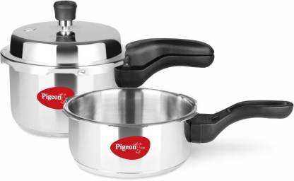 Pigeon Special Combi 2 L, 3 L Induction Bottom Pressure Cooker  (Stainless Steel)
